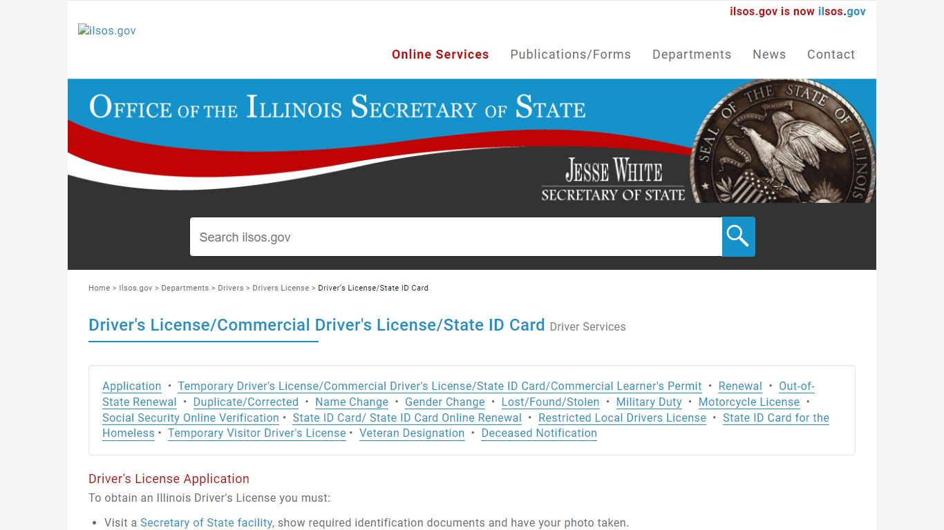 Driver’s License/State ID Card - ilsos.gov